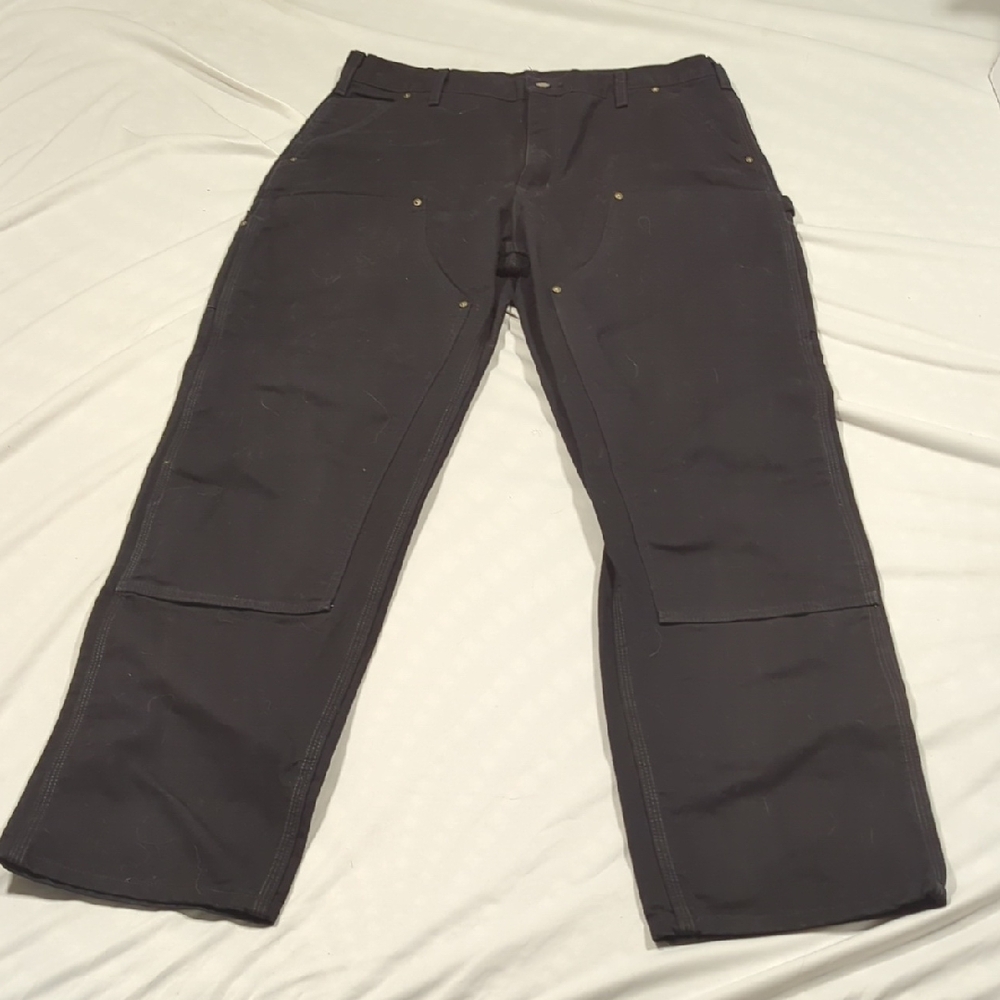 The Carhartt B01 Firm Duck Double-Knee Work Dungaree pants Black NWOT